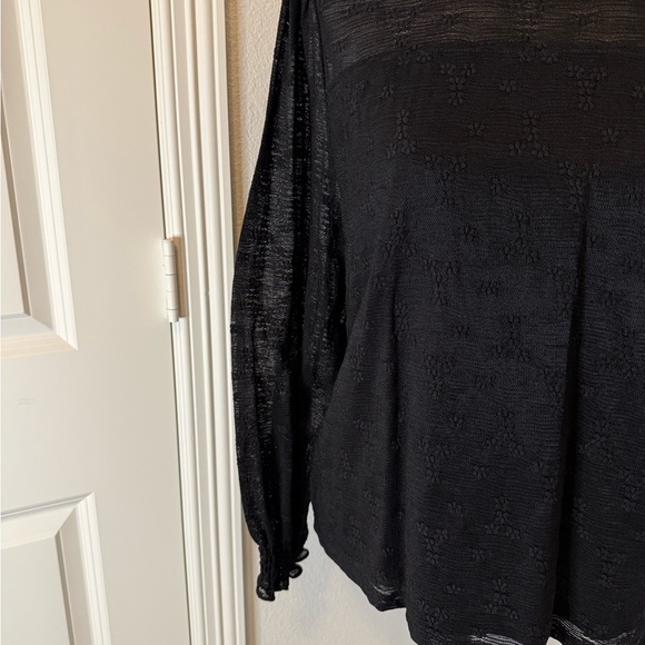Adrianna Papell Elegant Black Lace Blouse | L - Picture 3 of 12